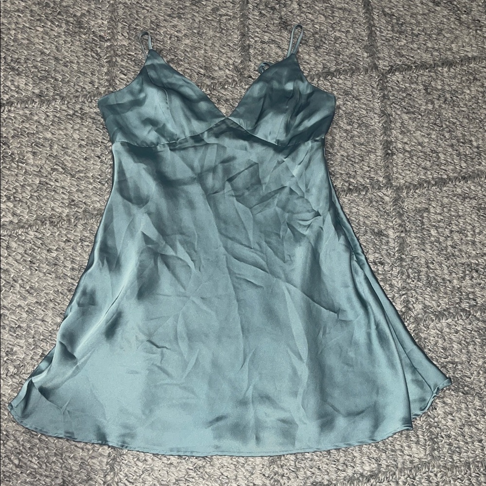 Forever 21 Teal Satin Chemise